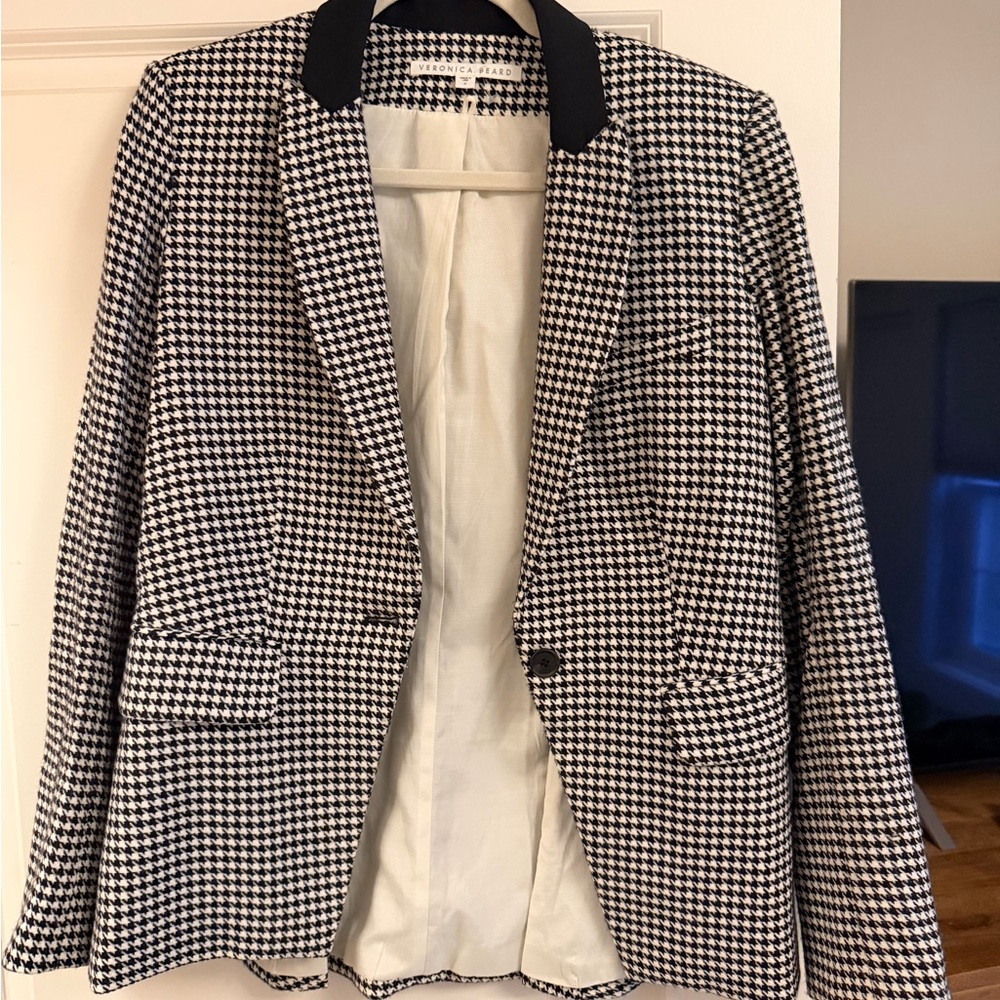Veronica Beard Black and White Houndstooth Blazer
